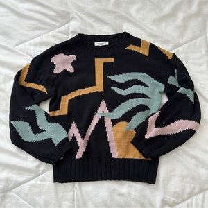 Amour Vert abstract print 100% cotton sweater